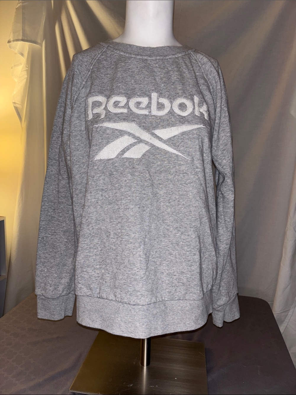 Reebok Gray Crewneck Sweatshirt with White Logo